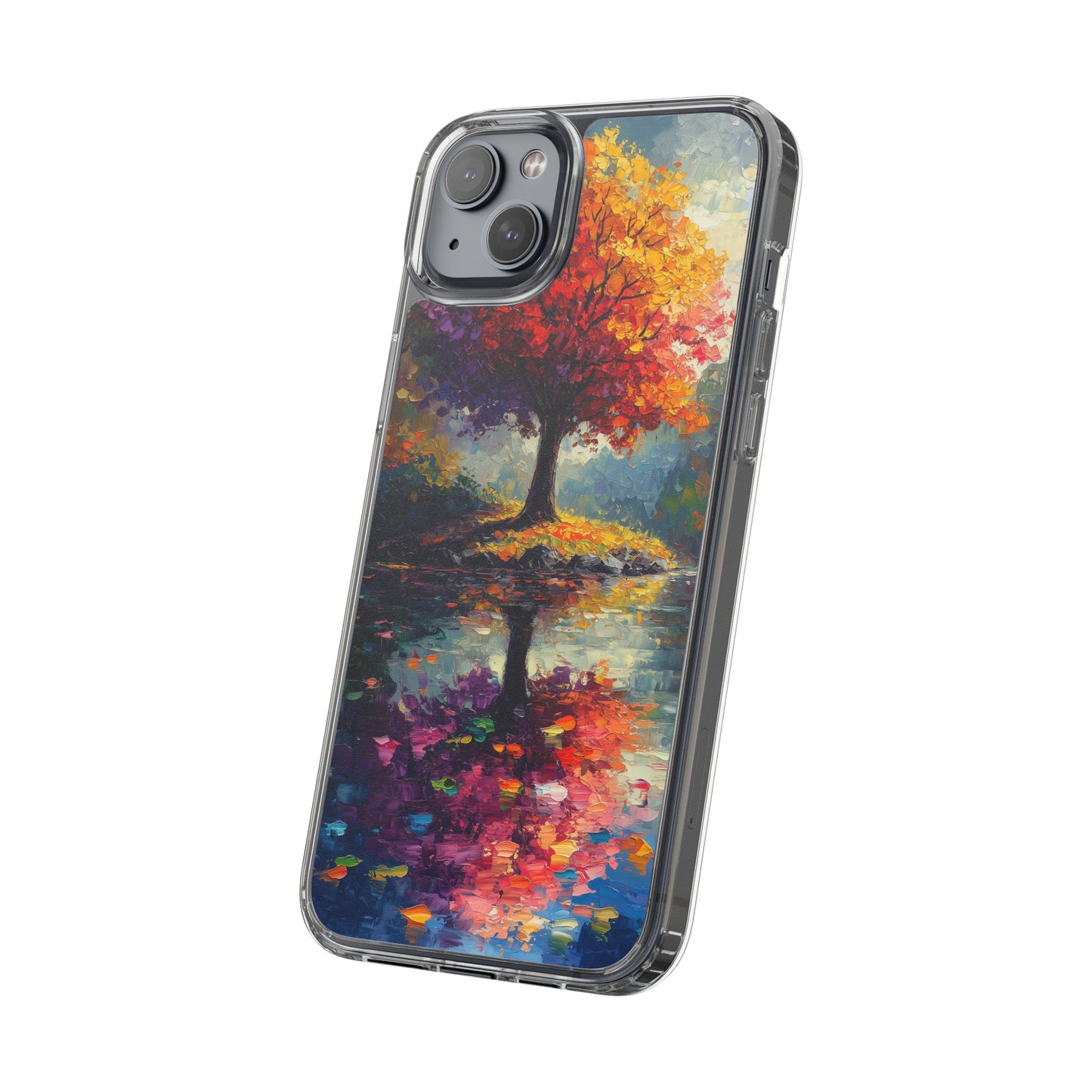 Autumn Landscape Phone Case - Clear Case with Vibrant Tree Design
