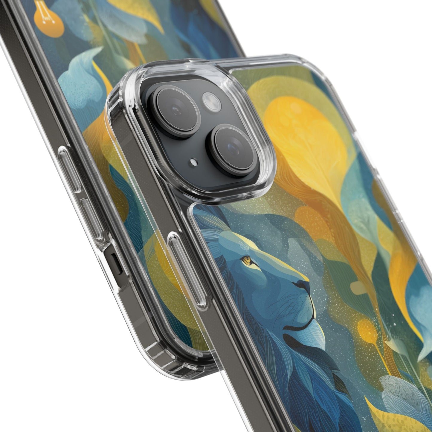 Artistic Lion Design Clear Phone Case | Nature-Inspired Protection for Animal Lovers