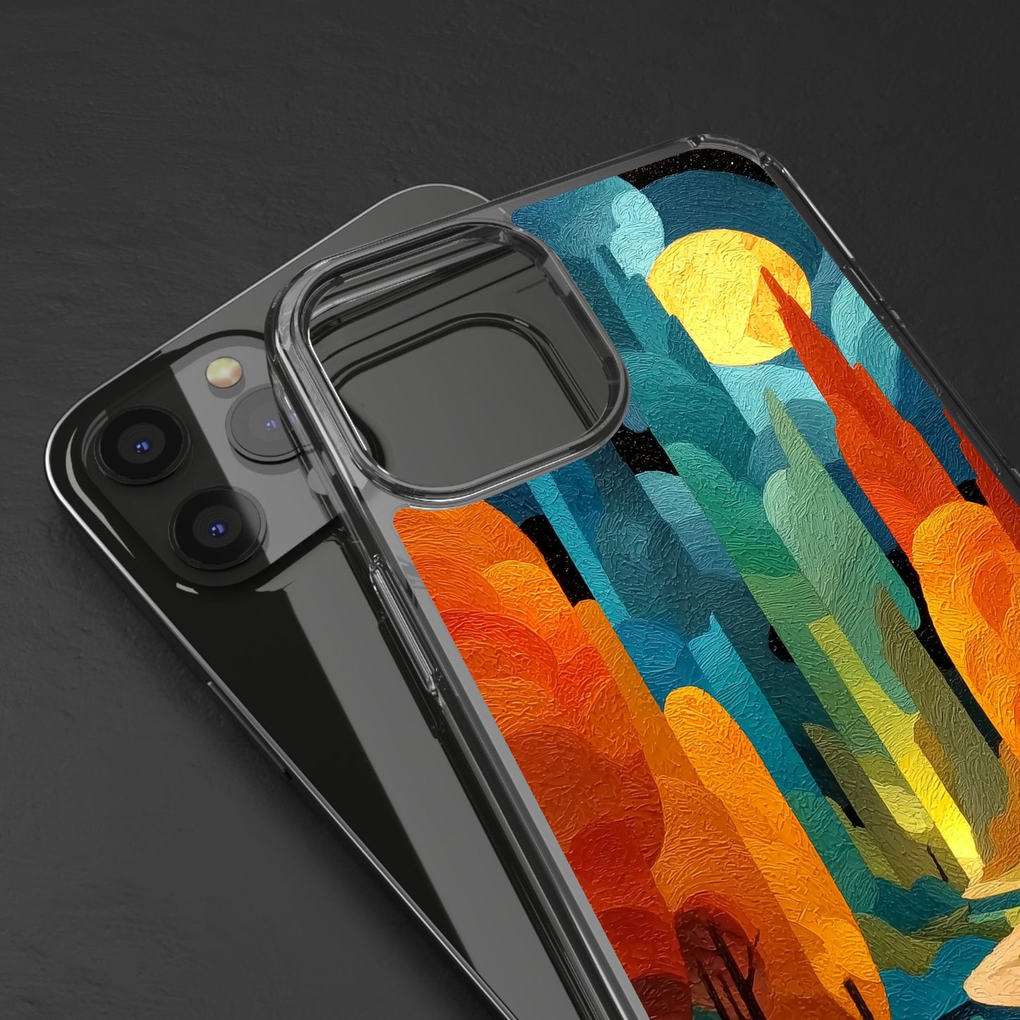 Vibrant Deep Art Landscape Phone Case - Clear Protective Cover for Nature Lovers