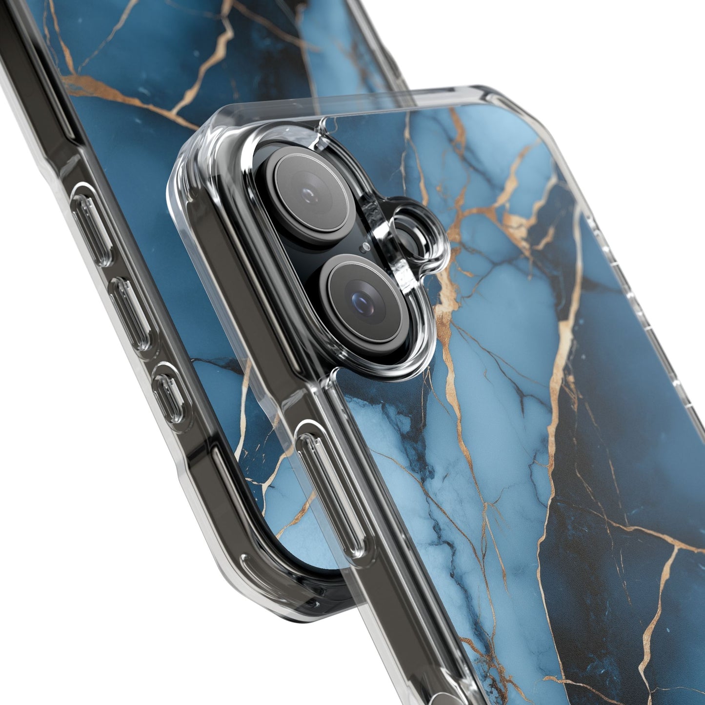 Gilded Blue Marble Clear Impact iPhone Case