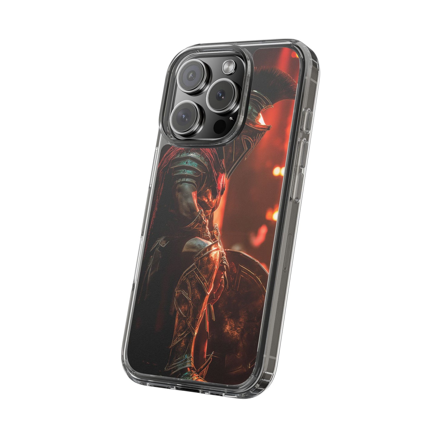 Leonidas Edition Spartan Warrior iPhone Case – Rugged Clear Protection with Bold Battle Inspired Design