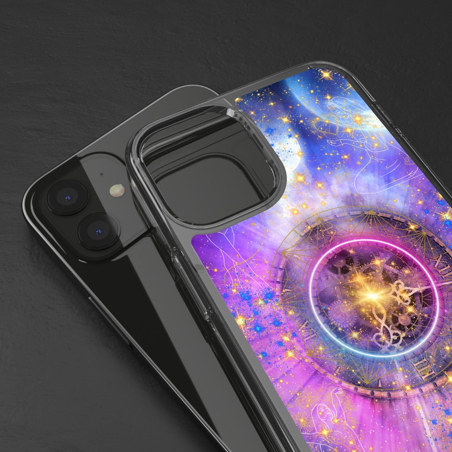 Stardust Dreams Clear iPhone Case – Magical Galaxy Art for Astrology Lovers