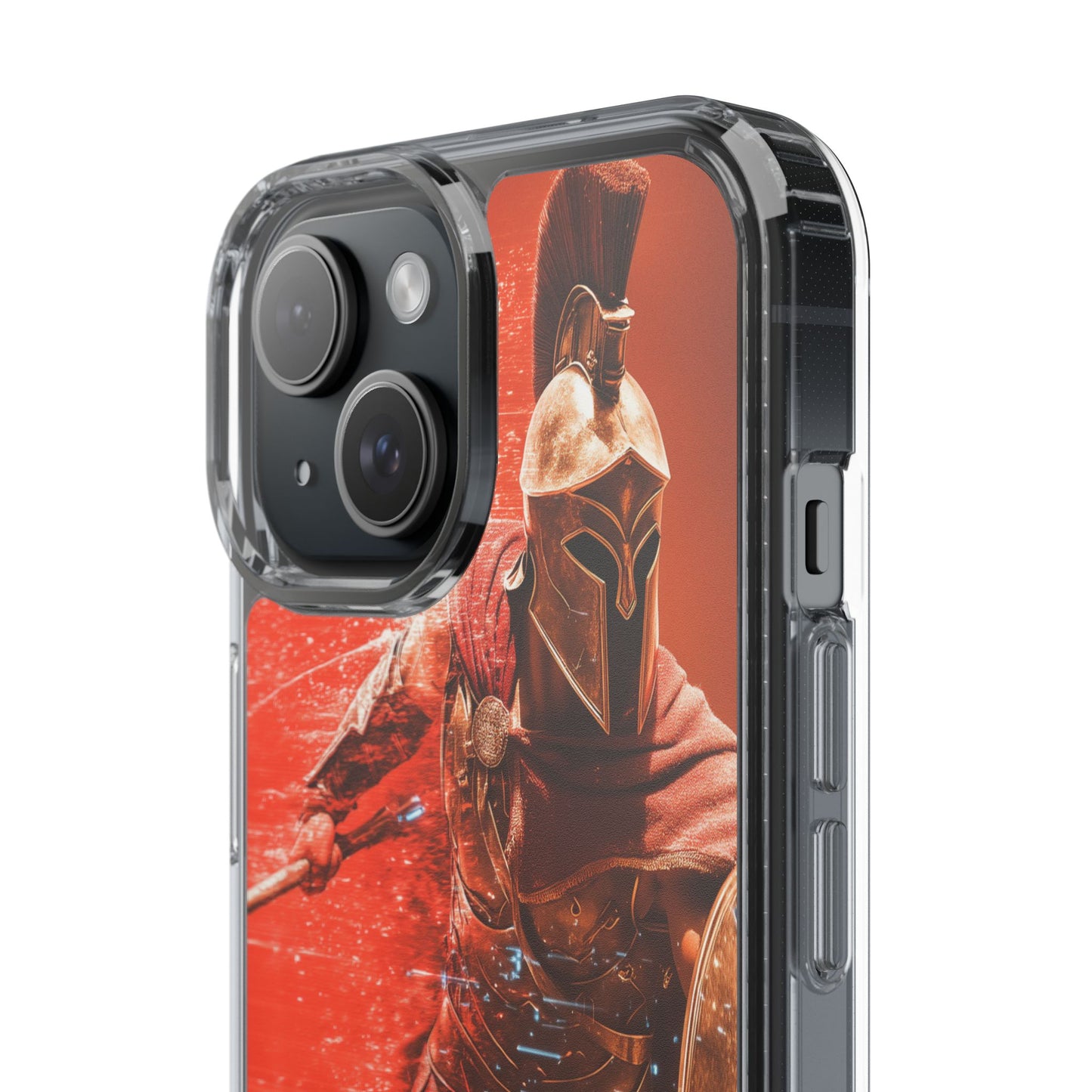 Spartan "Big Duster" Warrior Clear Phone Case - Unique Design for Protection & Style