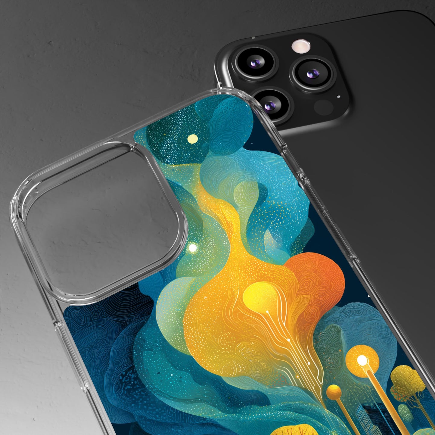 Electric City Forest Phone Case – Glowing Urban Jungle with Vibrant Nature Fusion