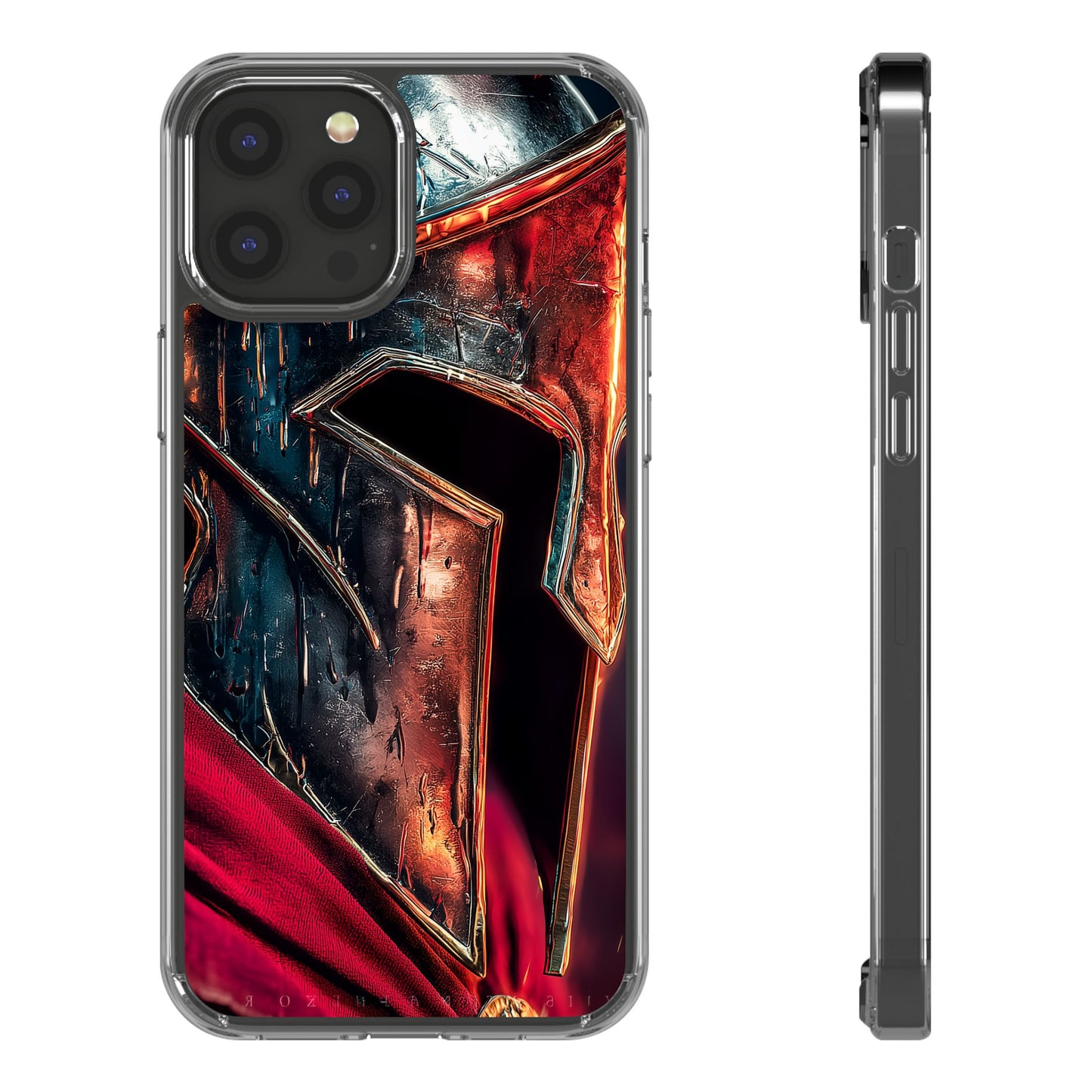 Battle Ready Clear Phone Case - Heroic Spartan Design
