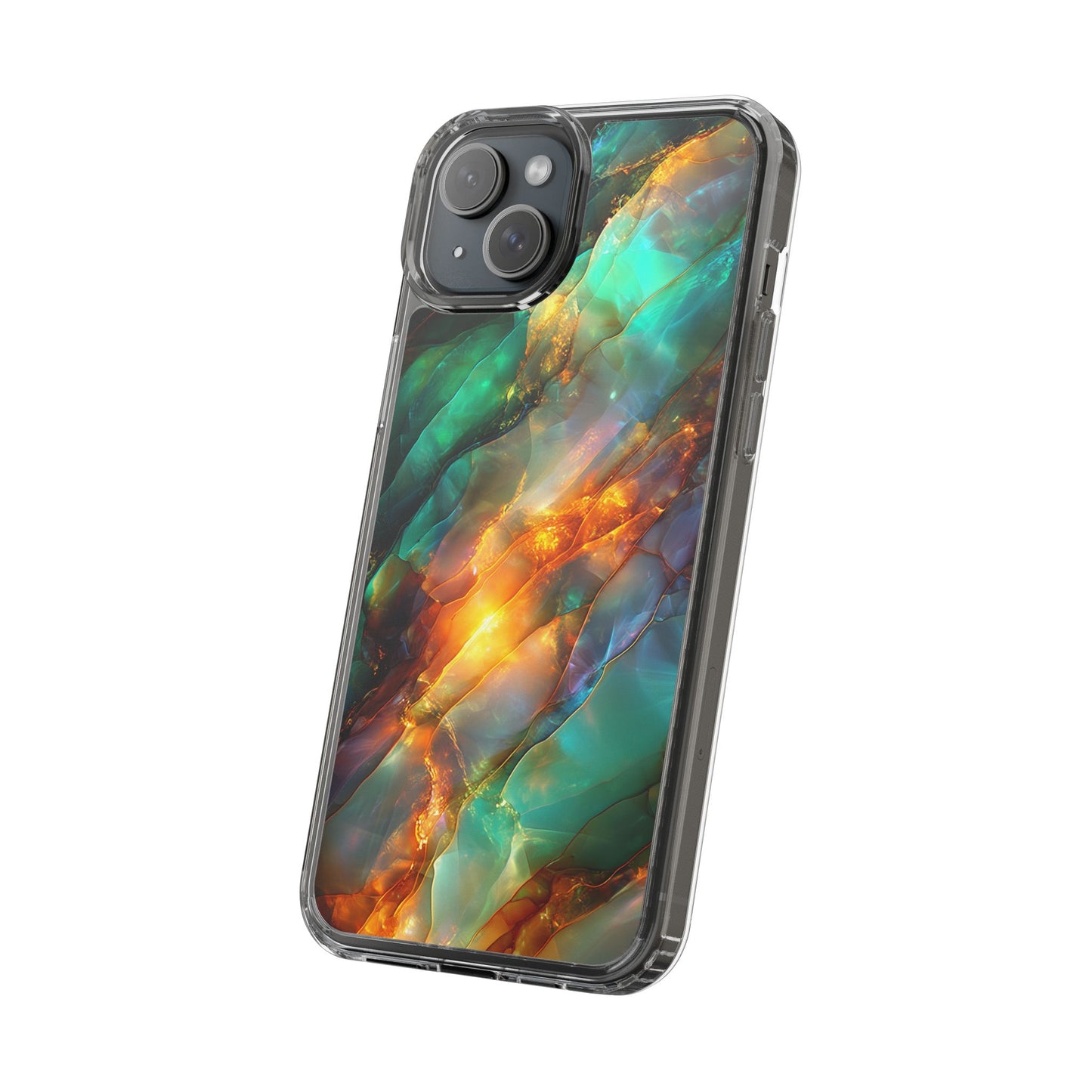 Radiant Gemstone Marble Inspired Clear iPhone Case
