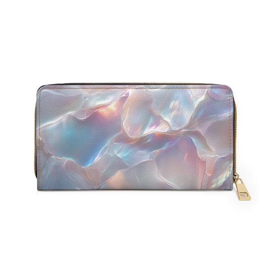 Iridescent Mother of Pearl Cell Phone Clutch Wallet