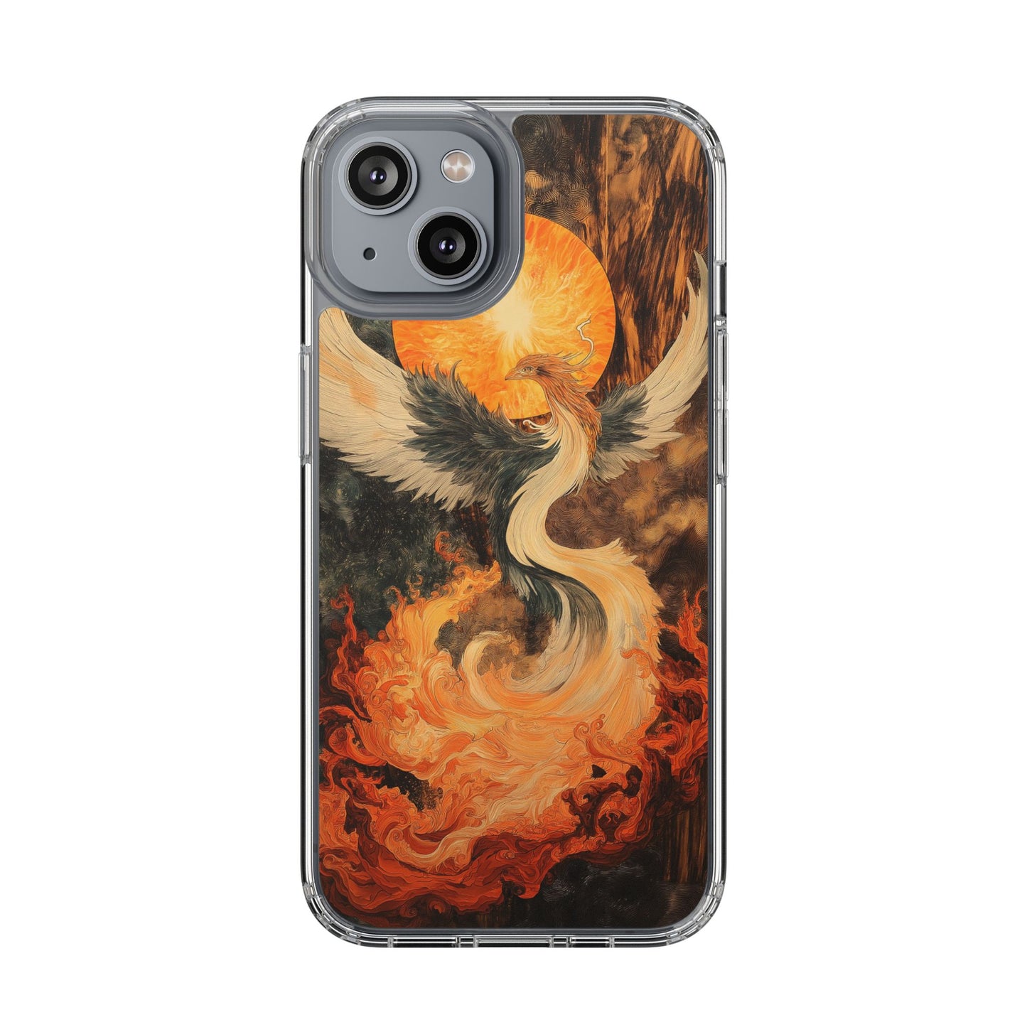 Phoenix Fire Clear iPhone Case - Artistic Protection for Creative Souls