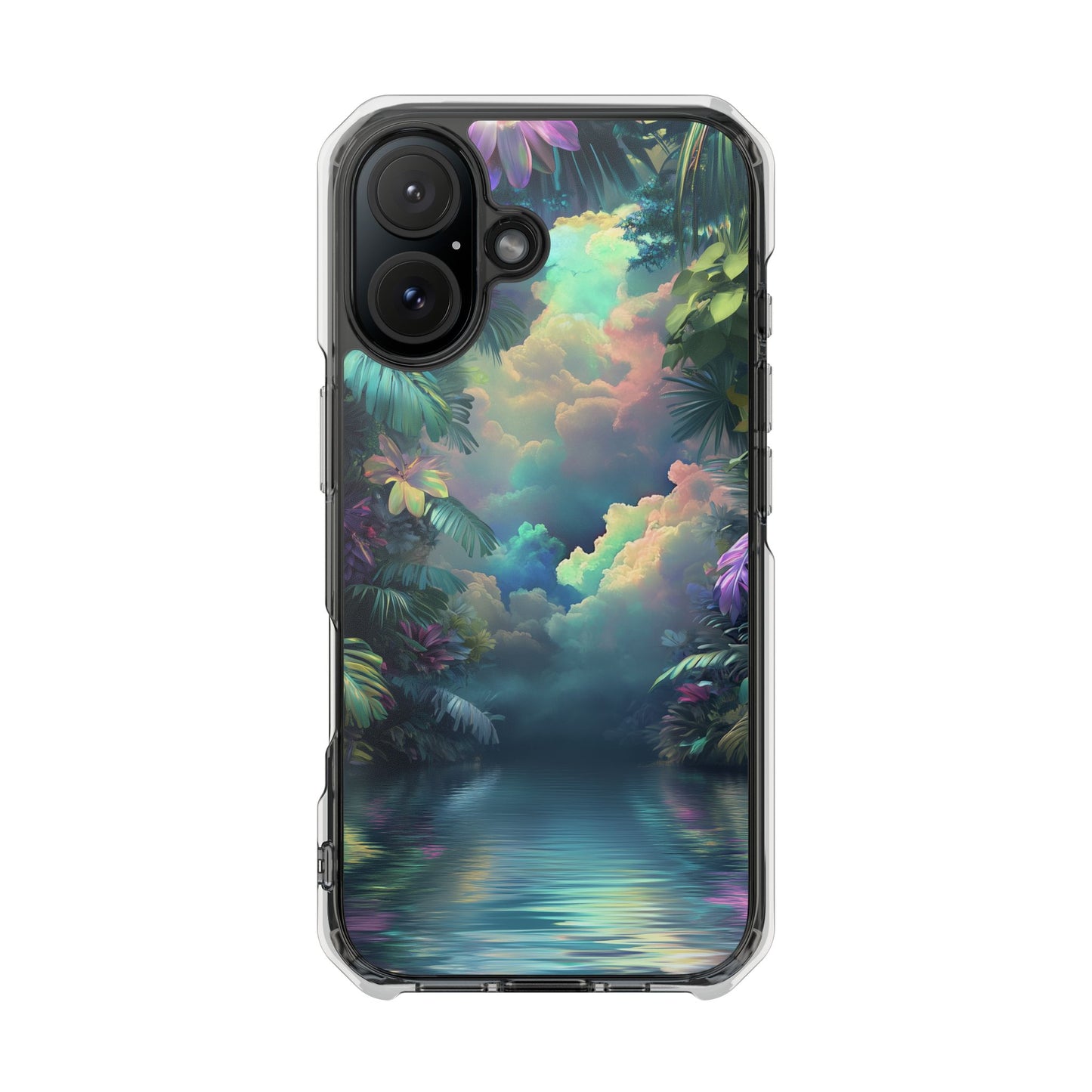Tropical Jungle Magnetic Clear Impact iPhone Case