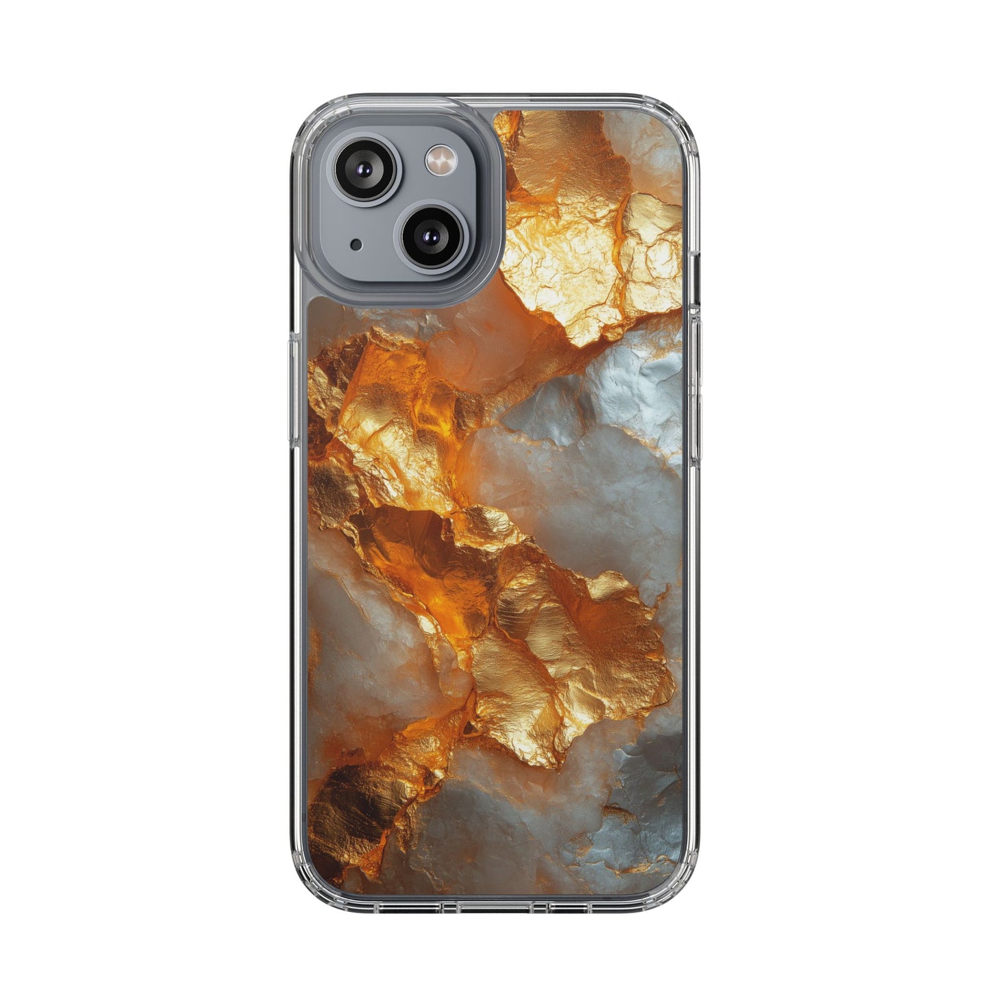 Crystal Clear iPhone Case with Luxe Gold Detail – Trendy Everyday Style