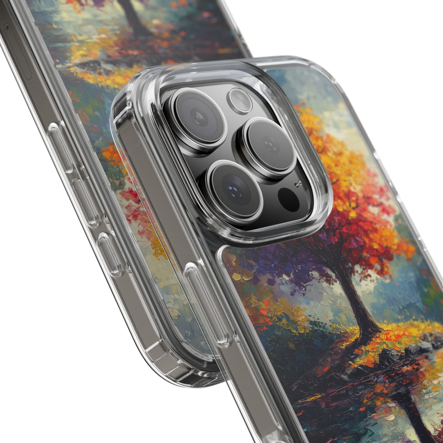 Autumn Landscape Phone Case - Clear Case with Vibrant Tree Design