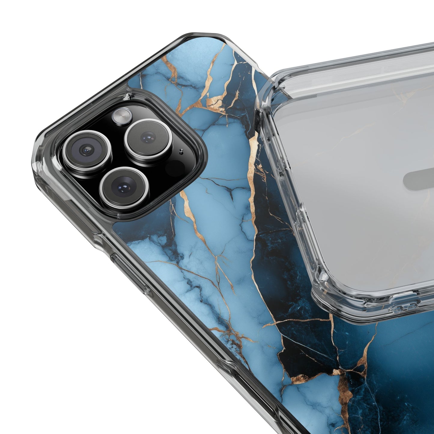 Gilded Blue Marble Clear Impact iPhone Case