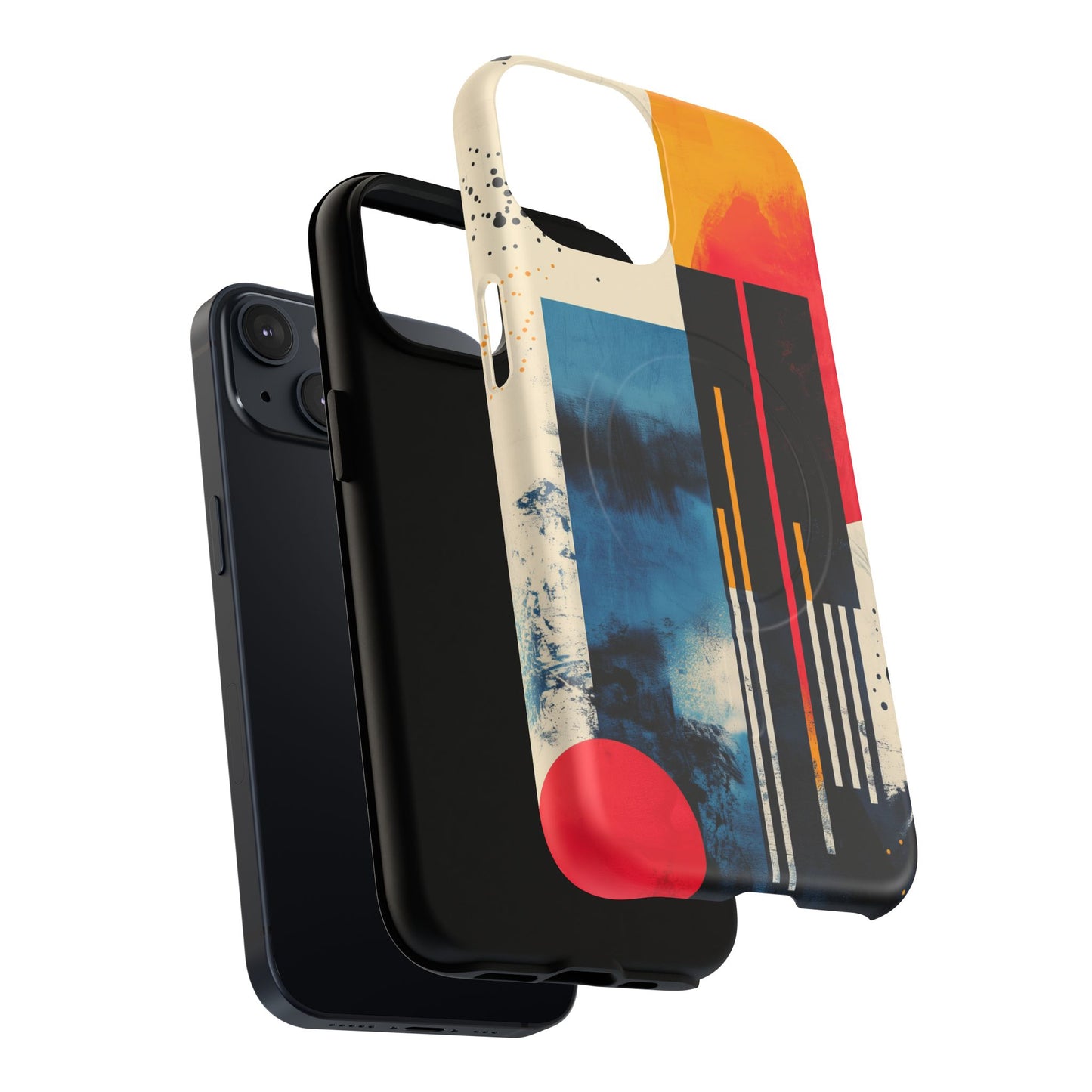 Abstract Tough Magnetic Phone Case - Colorful Geometric Design