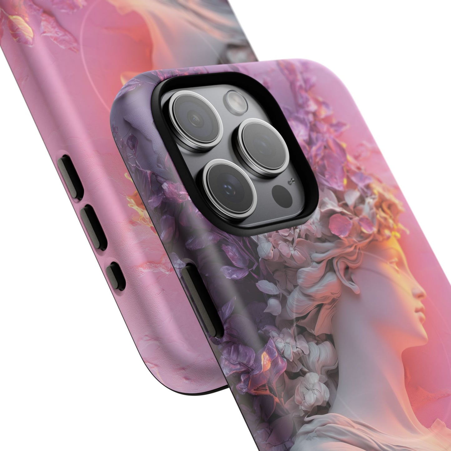 Elegant Floral Tough Magnetic Case for iPhone - Aesthetic Protection
