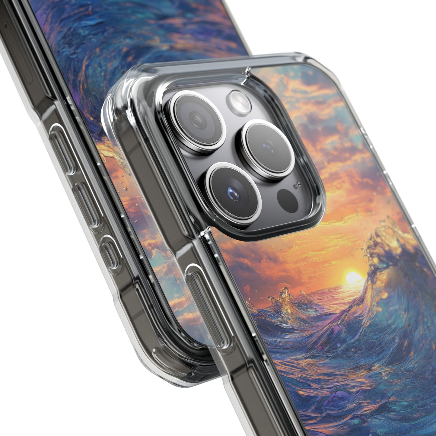 Glowing Tidal Wave Magnetic Clear iPhone Case