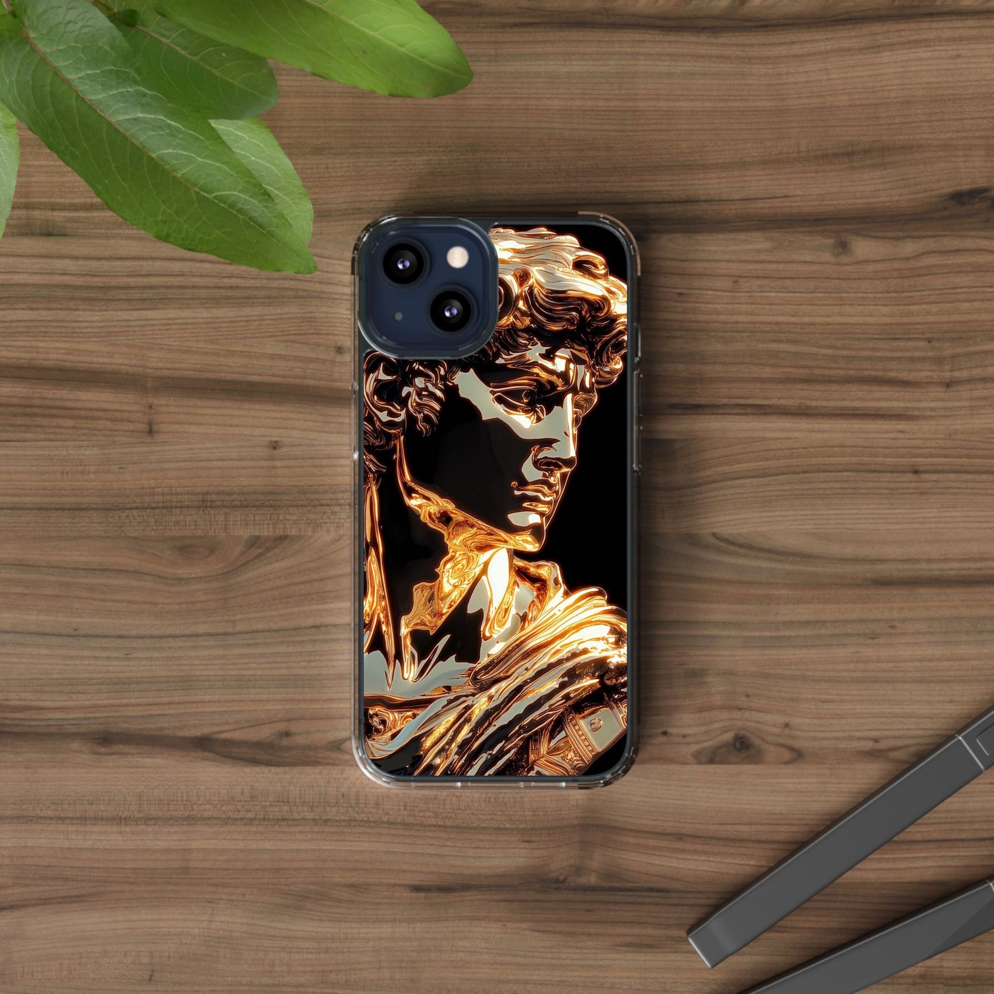 Gold David Sculpture Phone Case – Renaissance Inspired Luxury Art Design