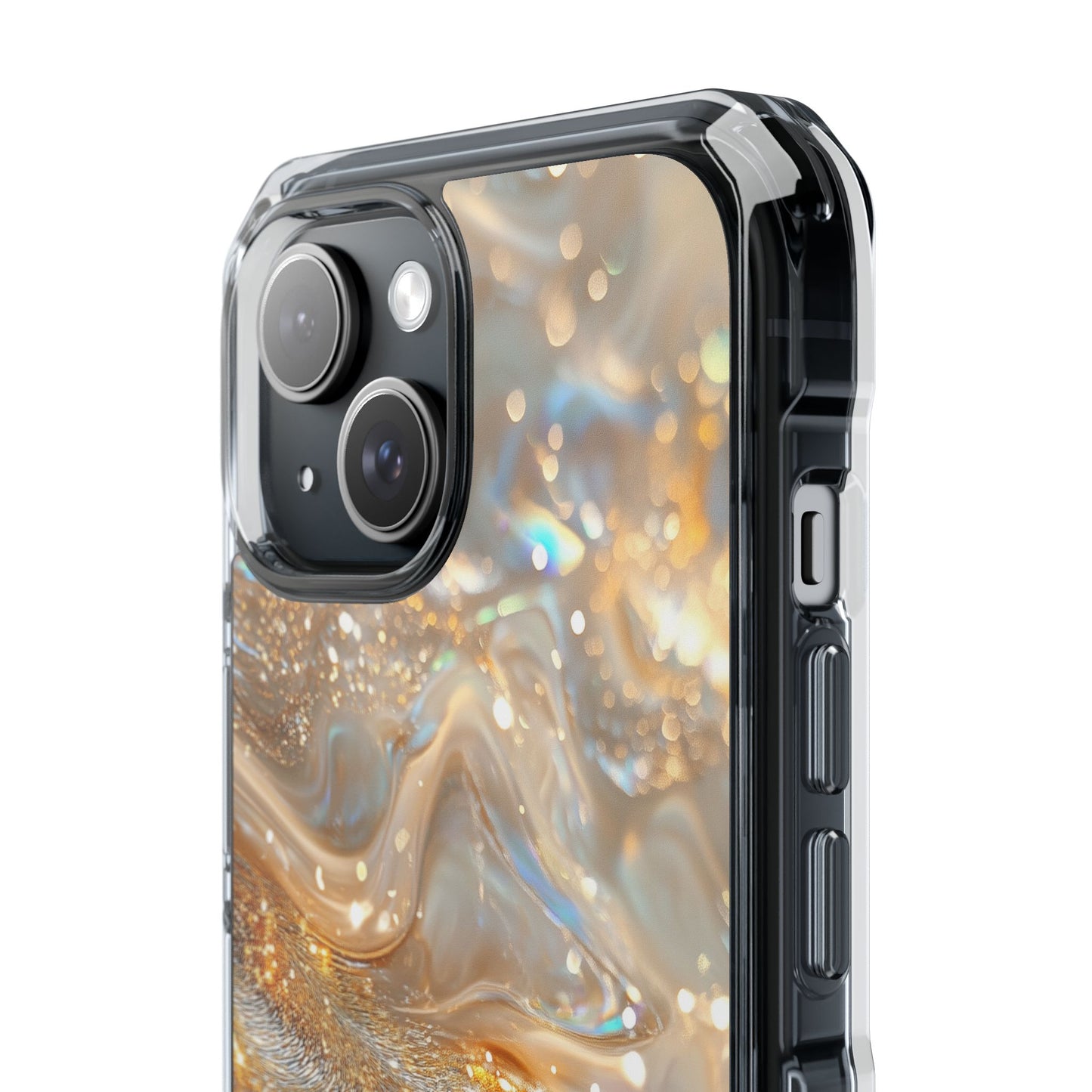 Celestial Gold Mist Magnetic Clear Impact iPhone Case