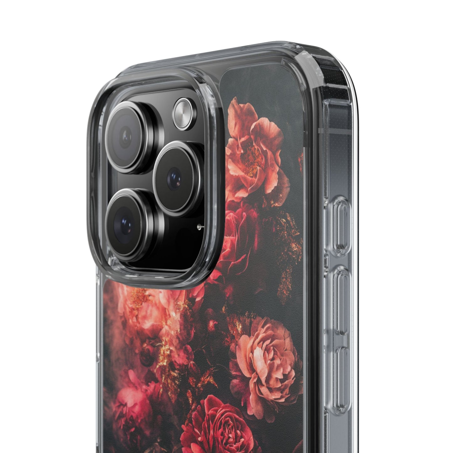 Floral Elegance Clear iPhone Case – Delicate Rose Design with Timeless Charm