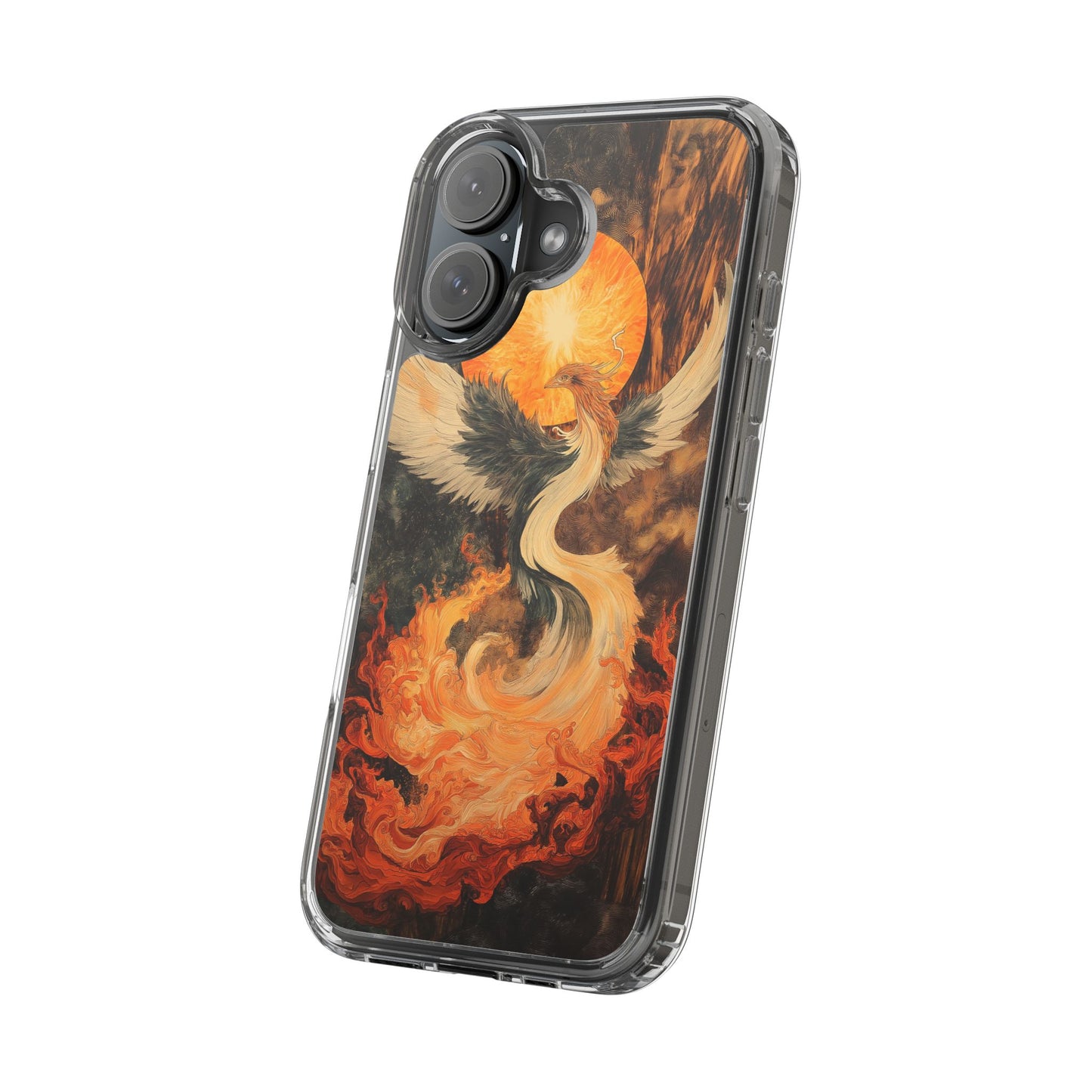 Phoenix Fire Clear iPhone Case - Artistic Protection for Creative Souls