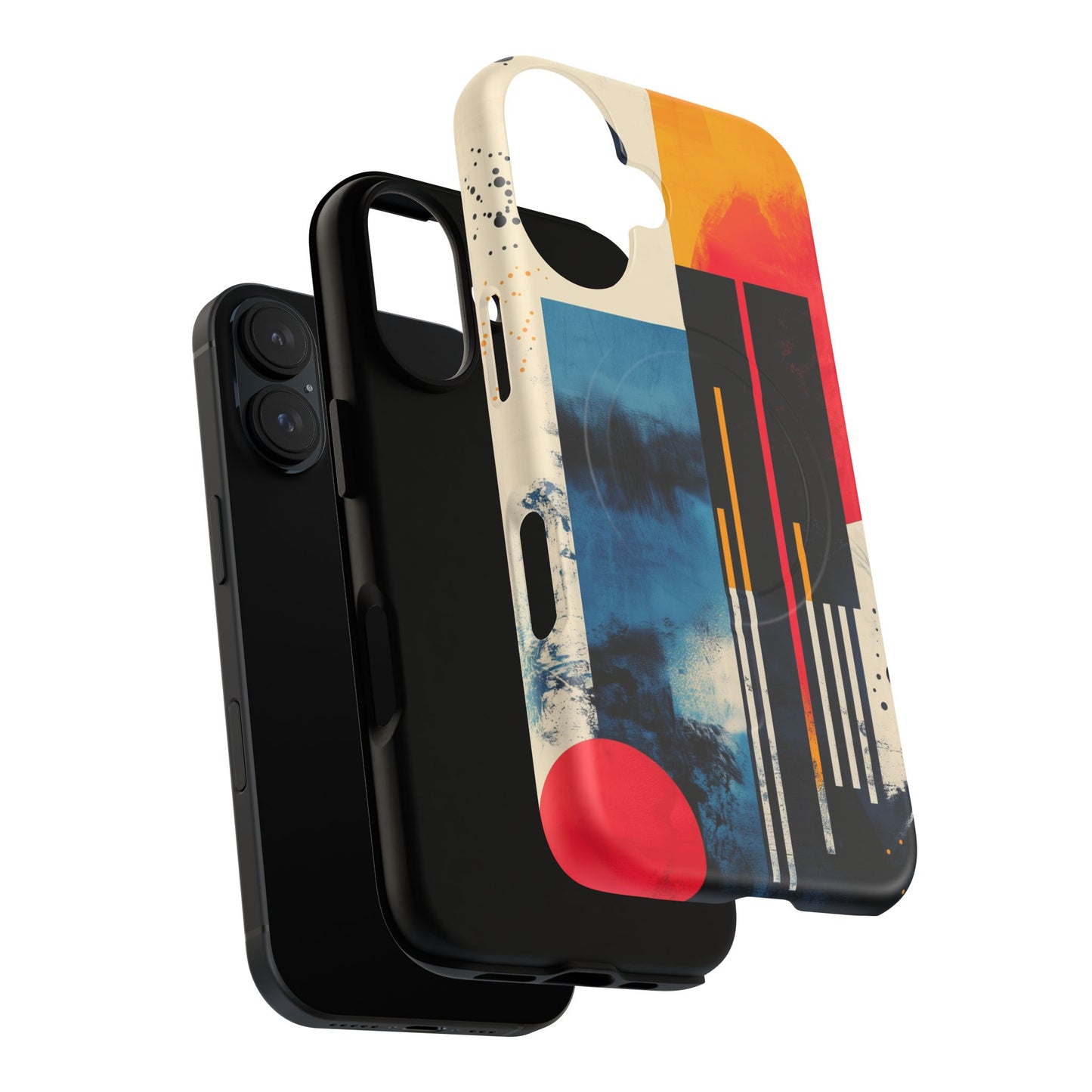 Abstract Tough Magnetic Phone Case - Colorful Geometric Design