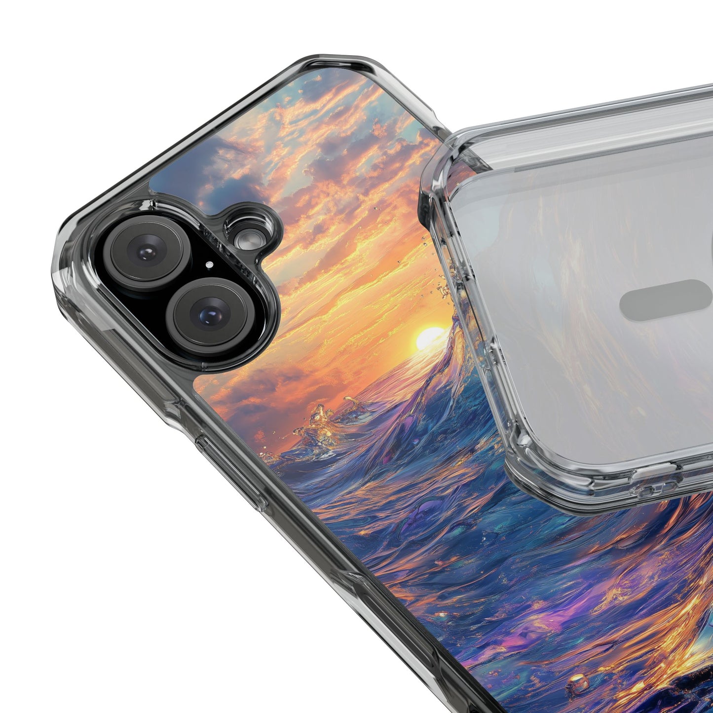 Glowing Tidal Wave Magnetic Clear iPhone Case