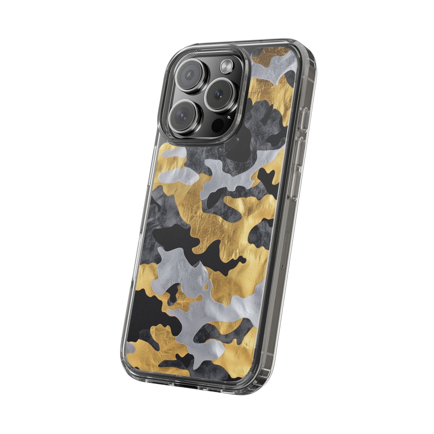 Metallic Gold Camo Clear Phone Case - Stylish Phone Cover