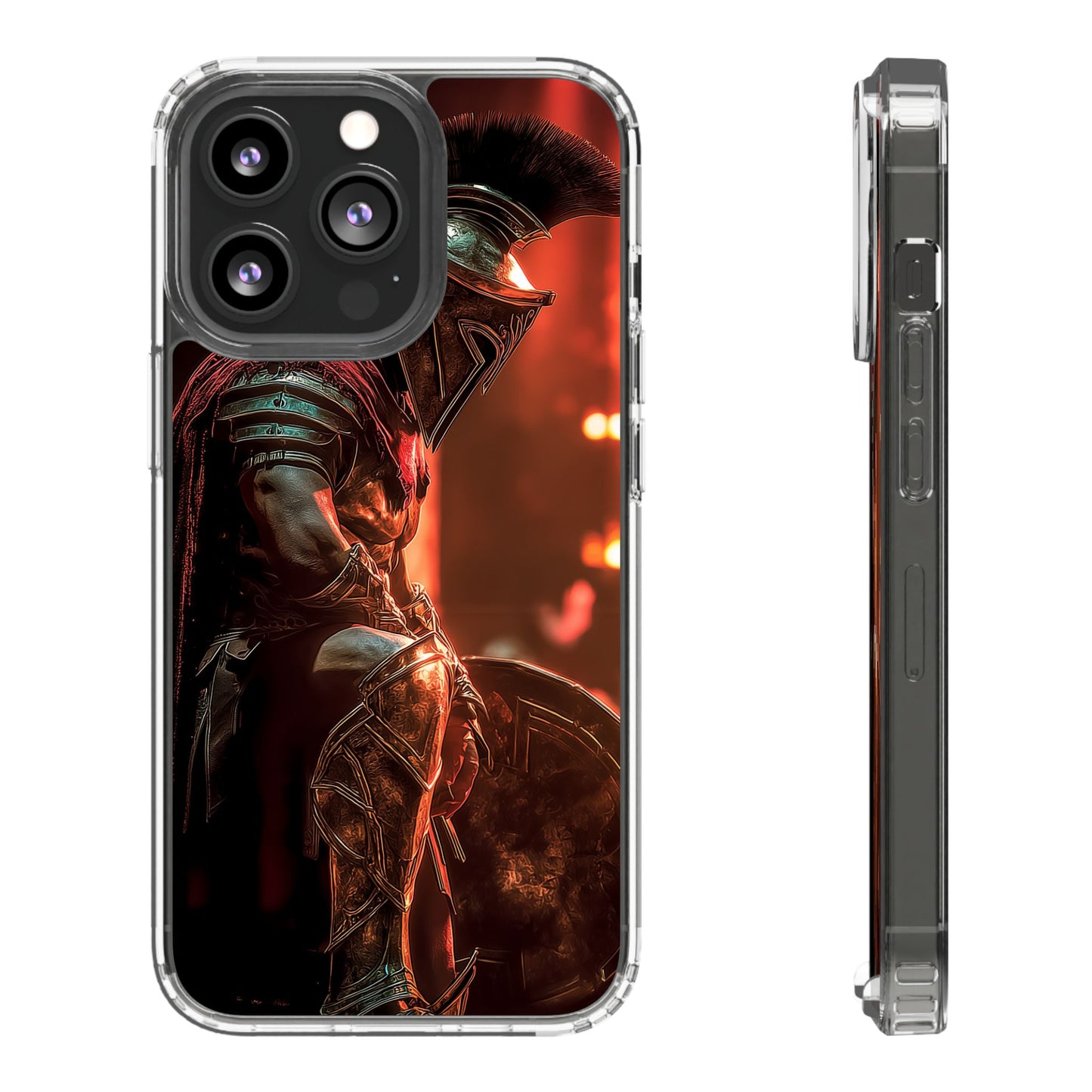 Leonidas Edition Spartan Warrior iPhone Case – Rugged Clear Protection with Bold Battle Inspired Design