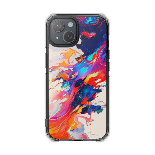 Vibrant Colorful Abstract Phone Case – Magnetic Clear Case for Bold & Stylish Protection