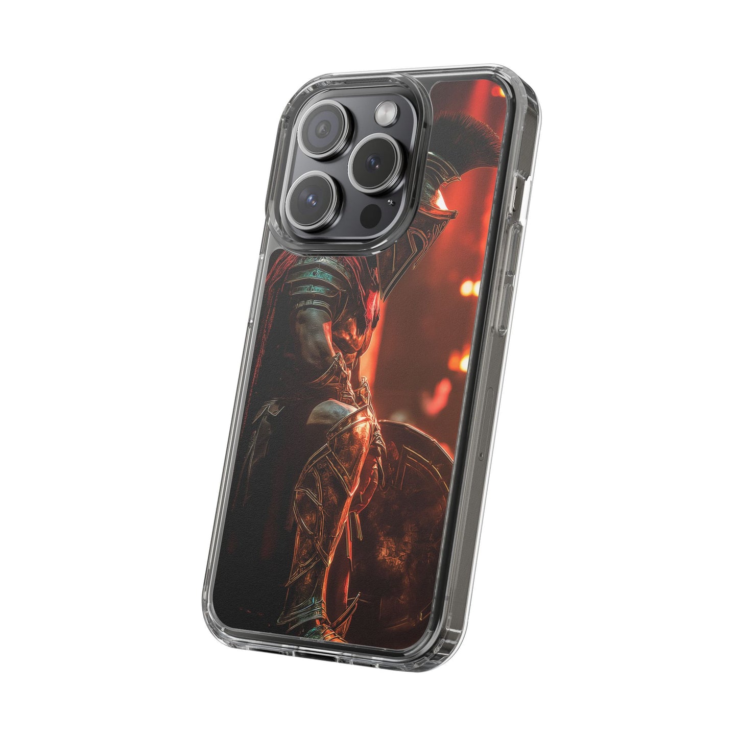 Leonidas Edition Spartan Warrior iPhone Case – Rugged Clear Protection with Bold Battle Inspired Design