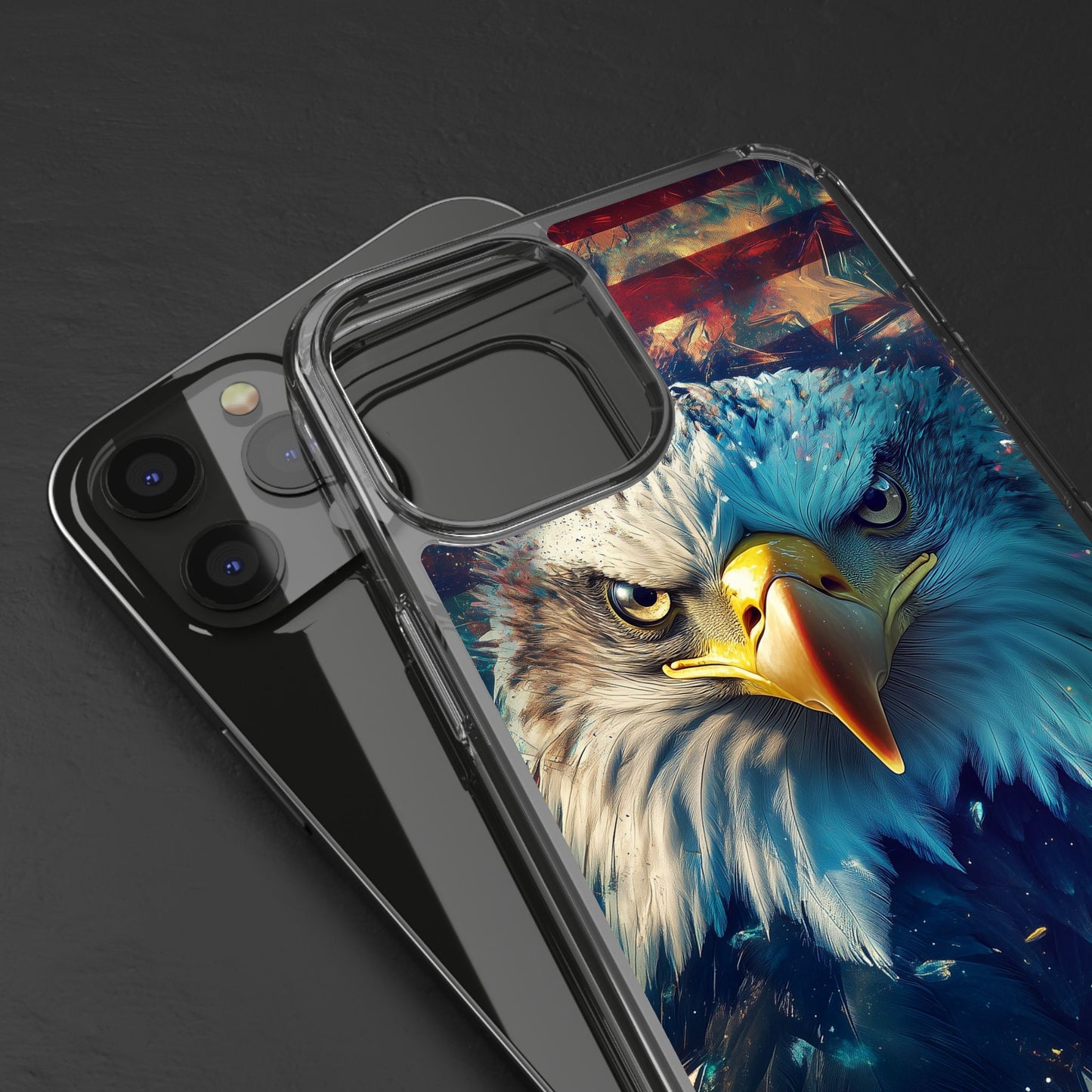 USA Eagle Design Clear Phone Case - Patriotic and Stylish