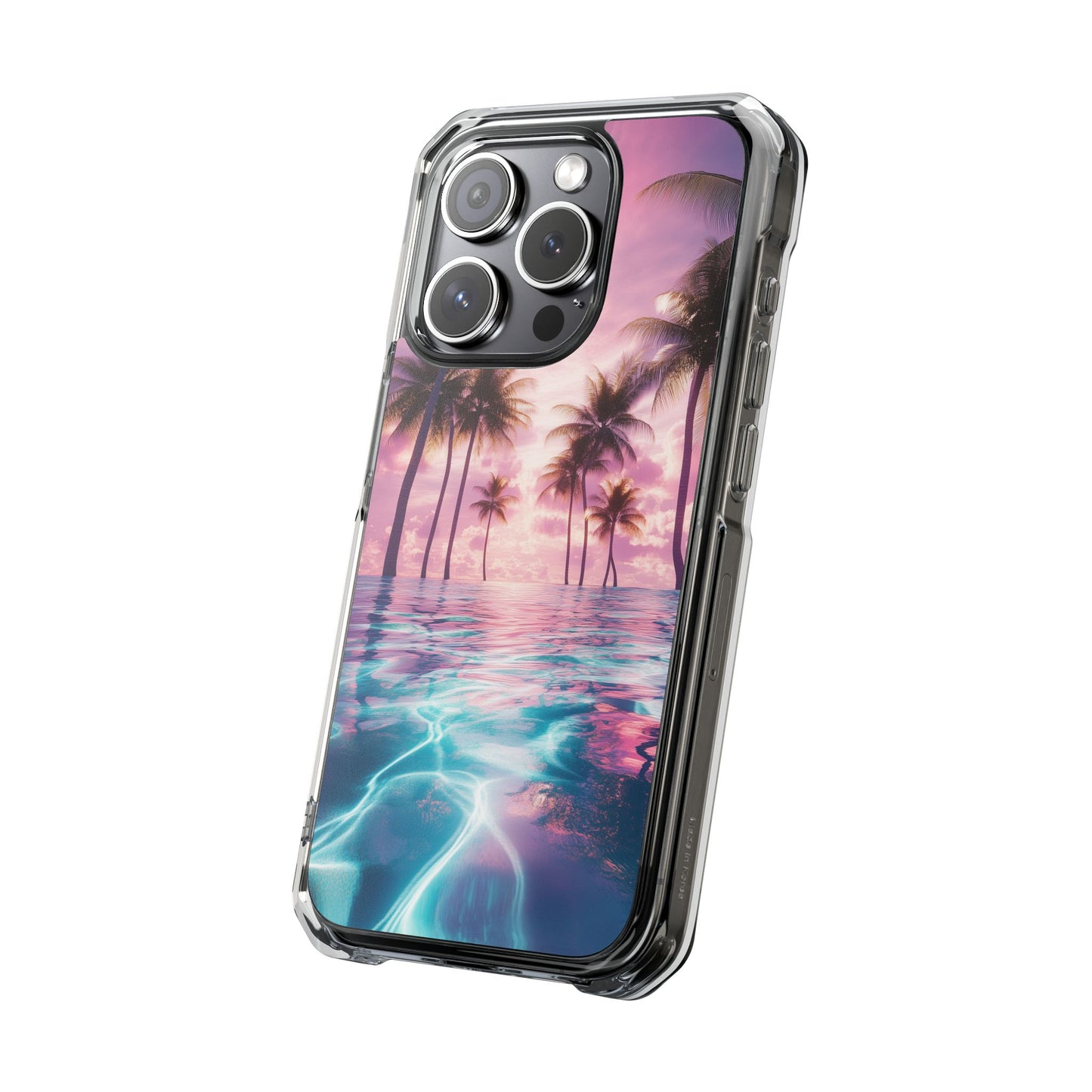 Iridescent Tropical Wave Magnetic Clear iPhone Case