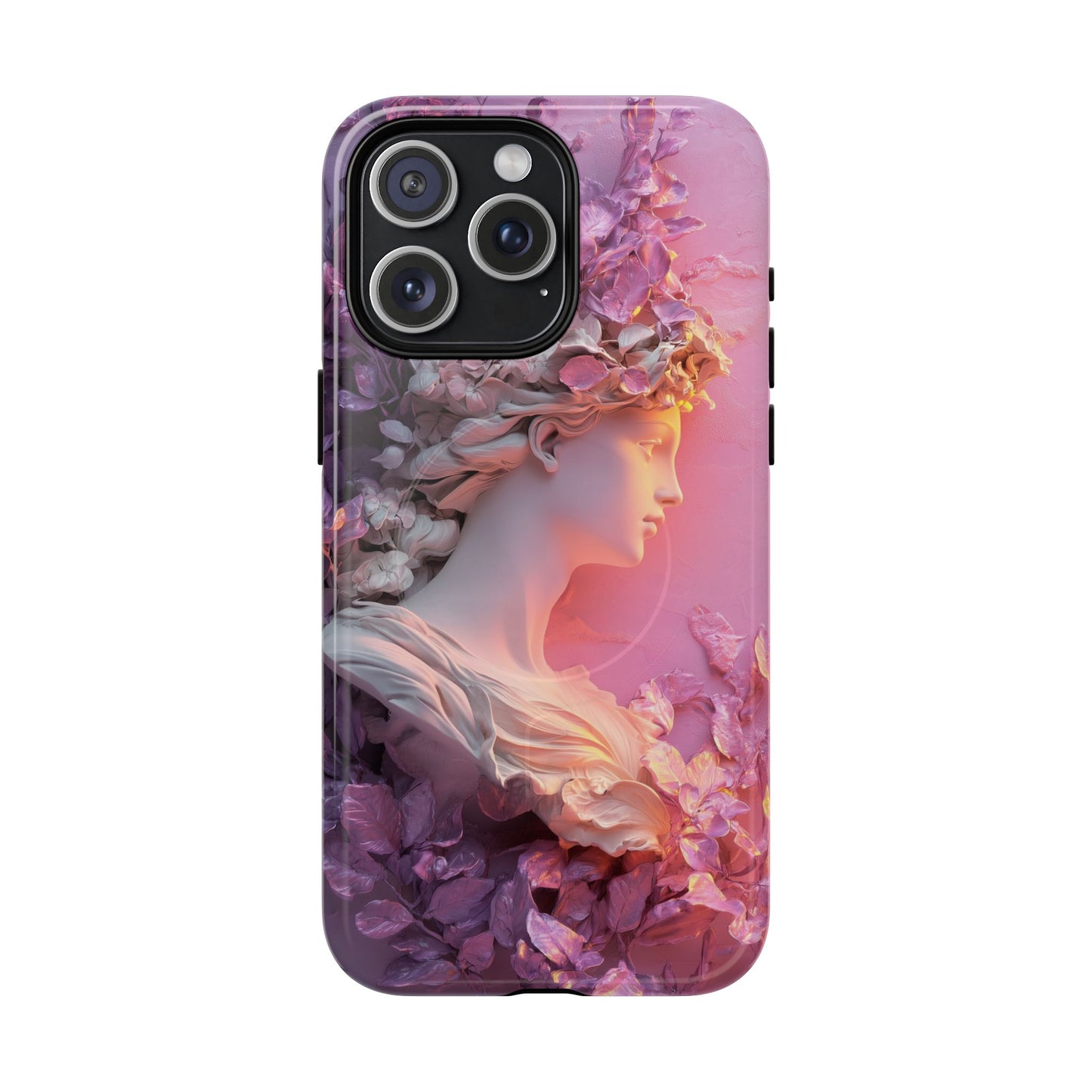 Elegant Floral Tough Magnetic Case for iPhone - Aesthetic Protection