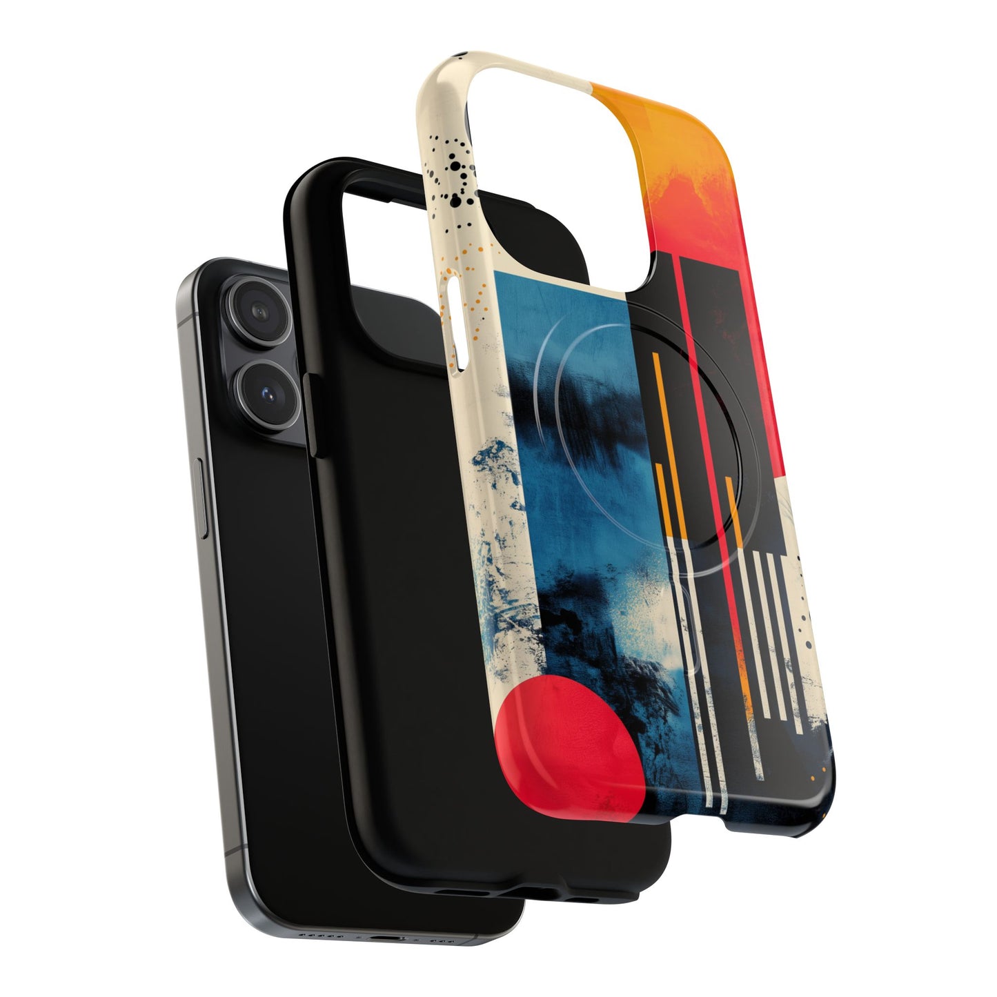 Abstract Tough Magnetic Phone Case - Colorful Geometric Design