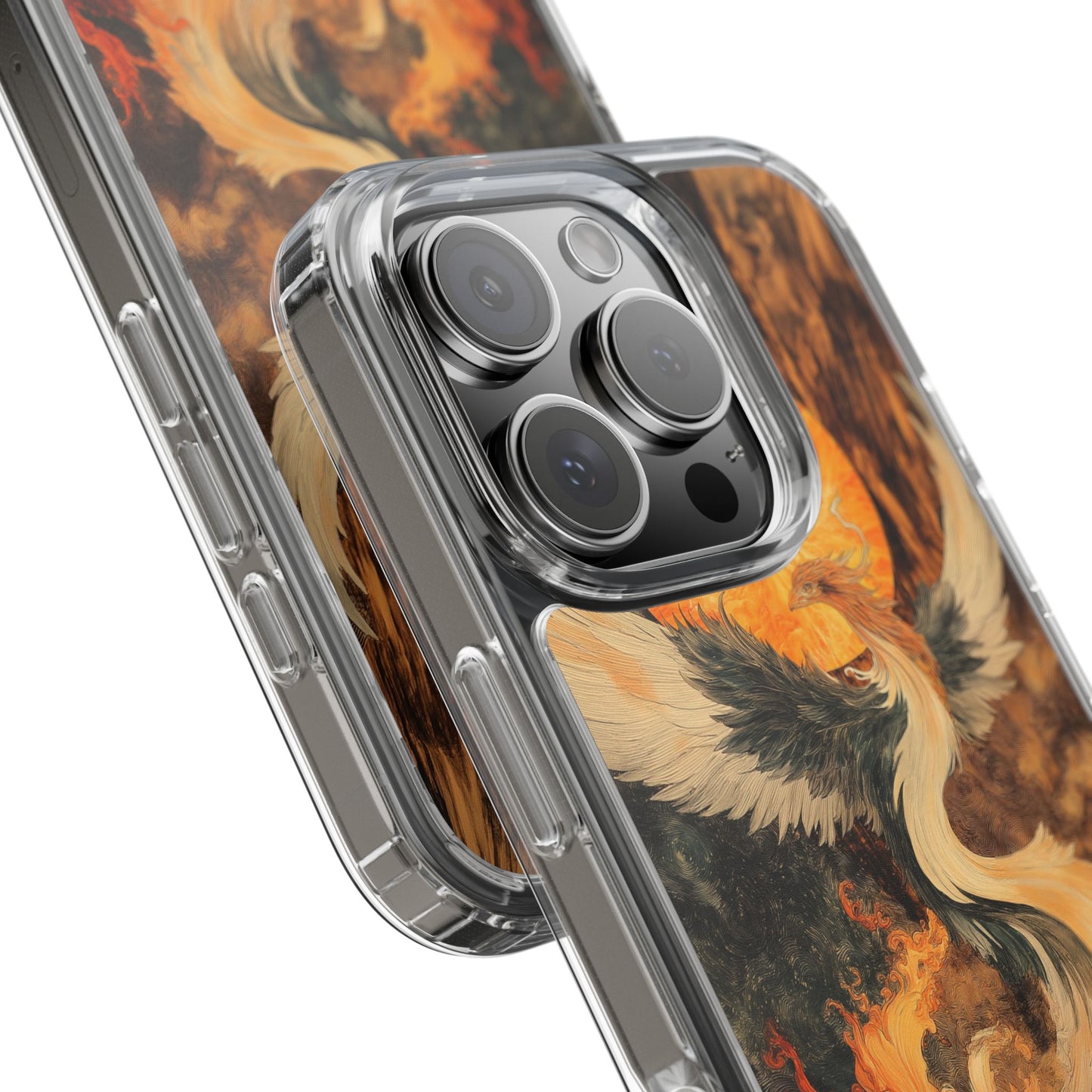 Phoenix Fire Clear iPhone Case - Artistic Protection for Creative Souls