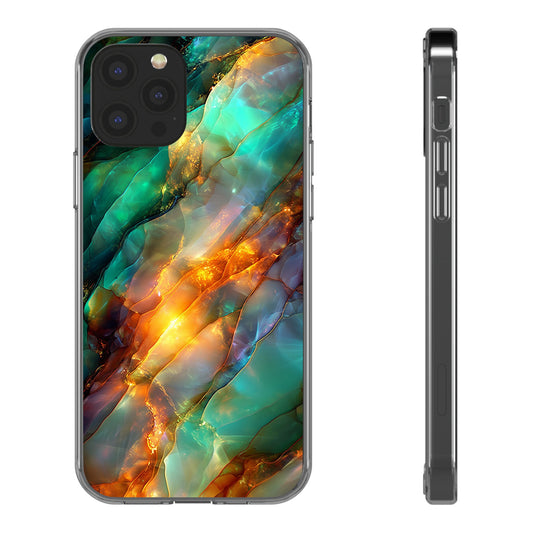Radiant Gemstone Marble Inspired Clear iPhone Case