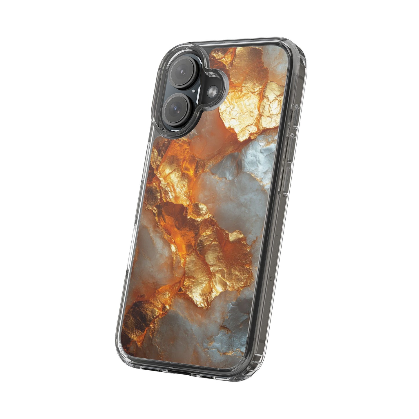 Crystal Clear iPhone Case with Luxe Gold Detail – Trendy Everyday Style