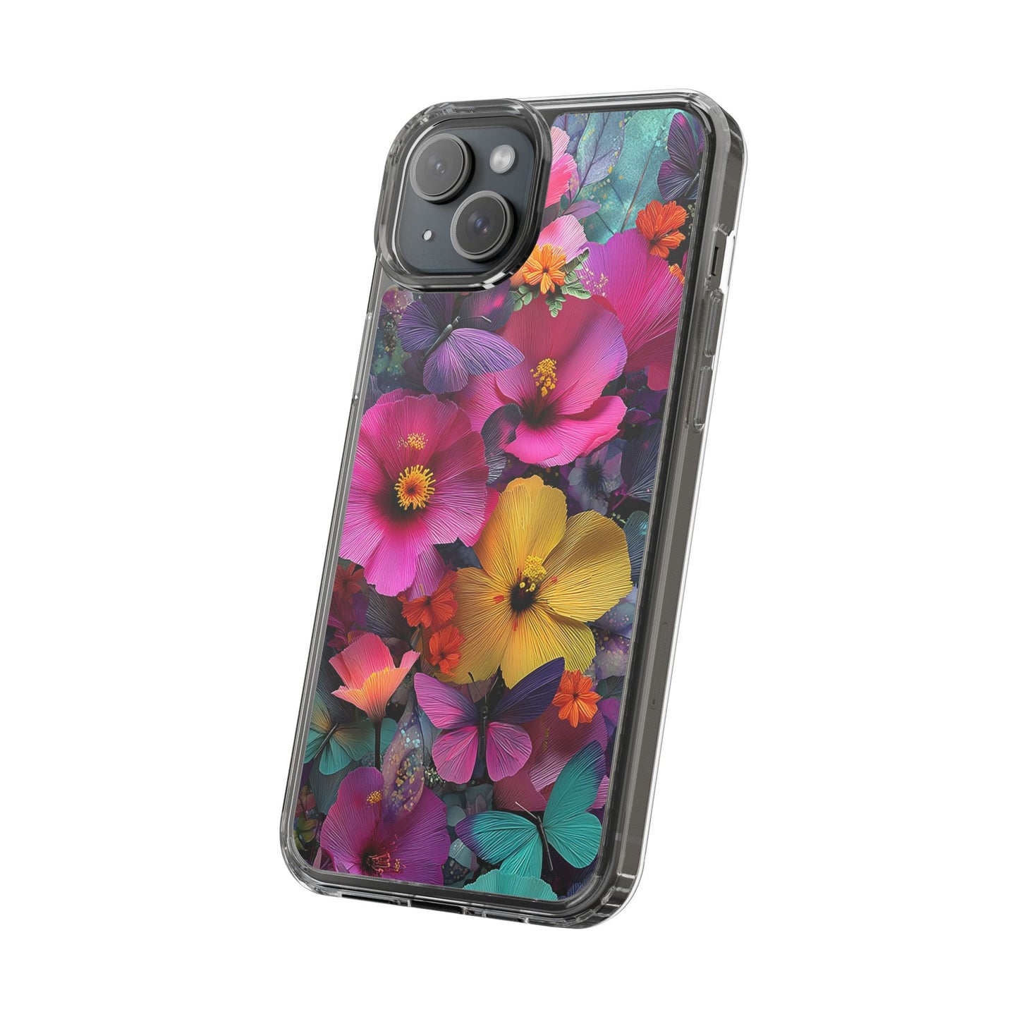 Vibrant Floral Butterfly iPhone Case – Slim Aesthetic Boho Nature Design