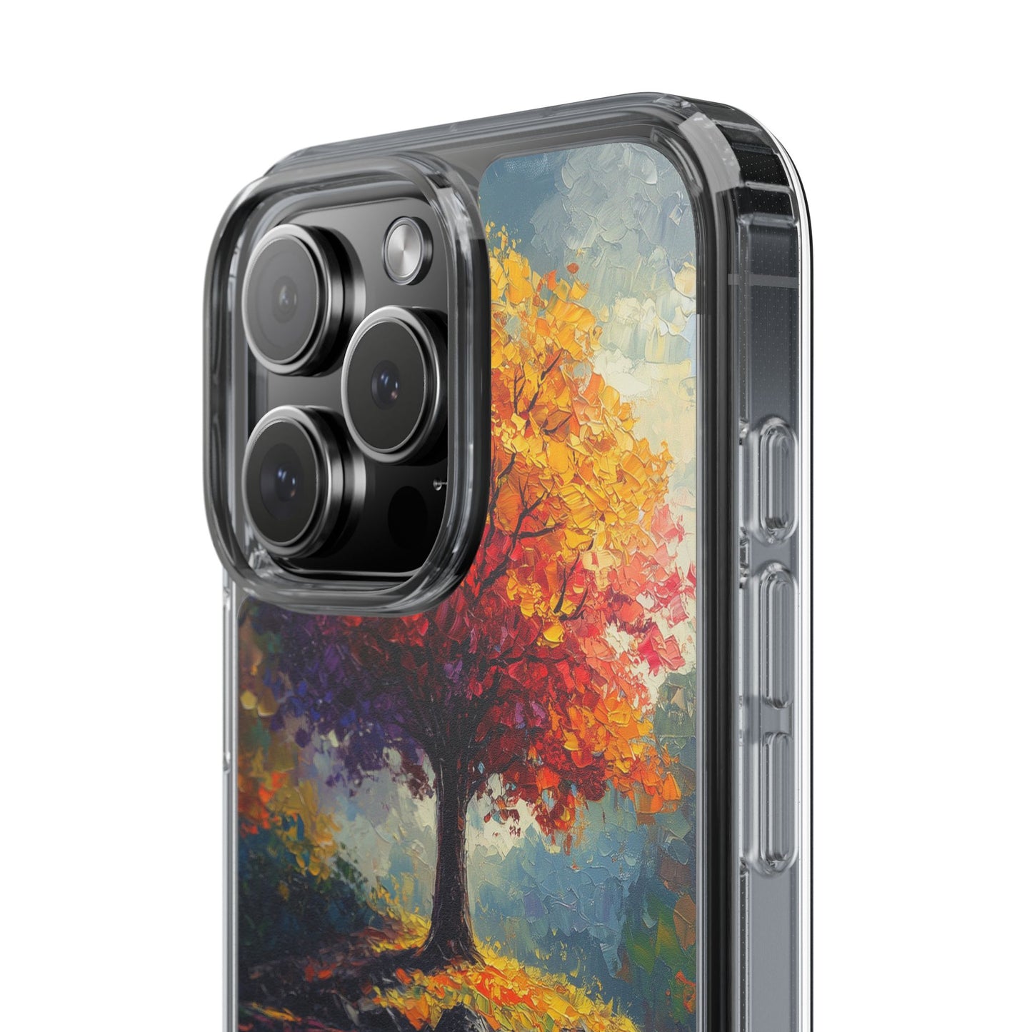 Autumn Landscape Phone Case - Clear Case with Vibrant Tree Design