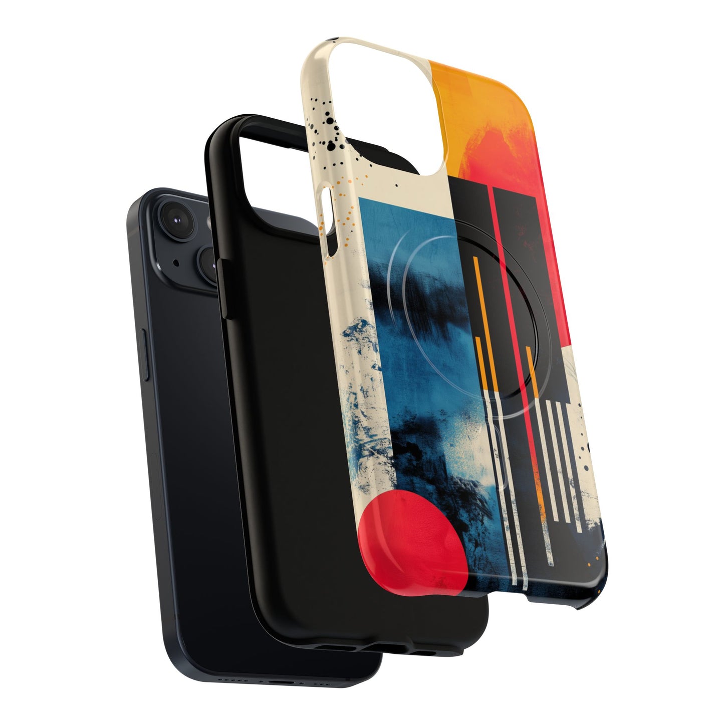 Abstract Tough Magnetic Phone Case - Colorful Geometric Design