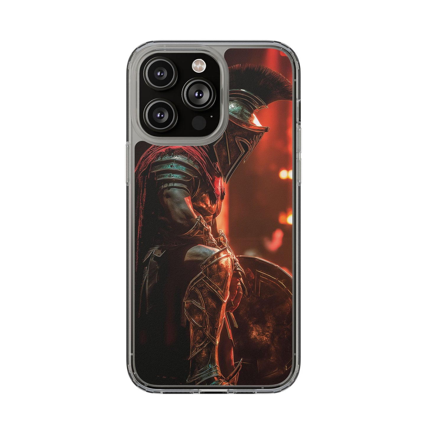 Leonidas Edition Spartan Warrior iPhone Case – Rugged Clear Protection with Bold Battle Inspired Design