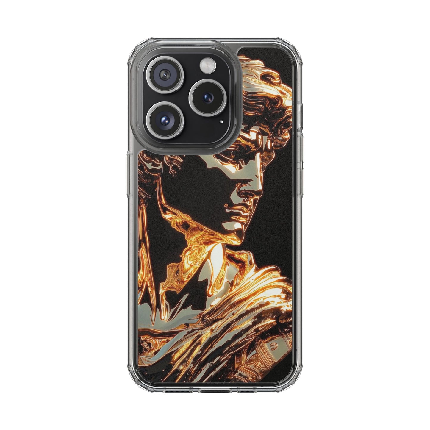 Gold David Sculpture Phone Case – Renaissance Inspired Luxury Art Design