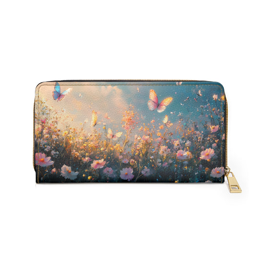 Butterfly Blossom Cell Phone Clutch Wallet - Elegant Floral Design for Nature Lovers