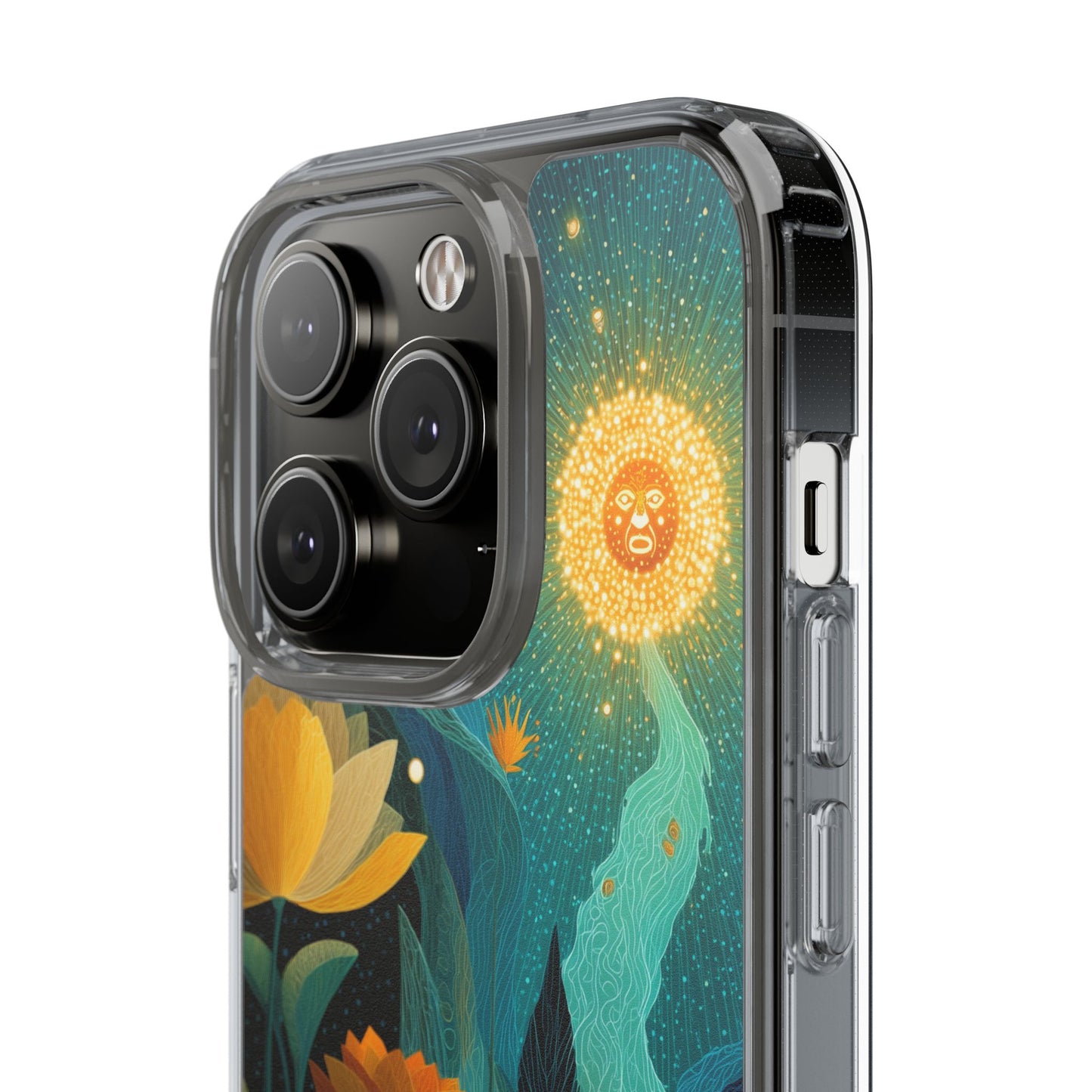 Deep Radiant Nature - Clear iPhone Case with Floral Design