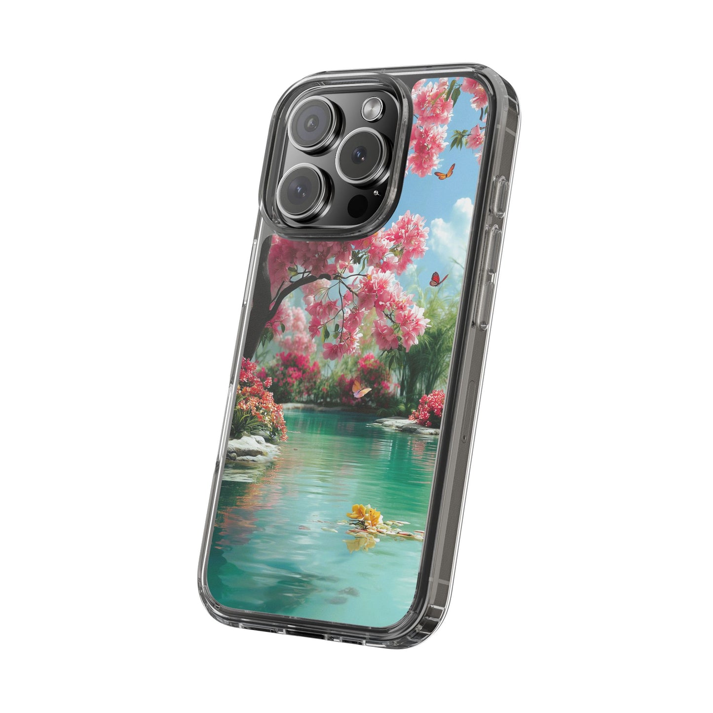 Enchanted Blossom Tree Clear iPhone Case – Boho Floral Nature Design