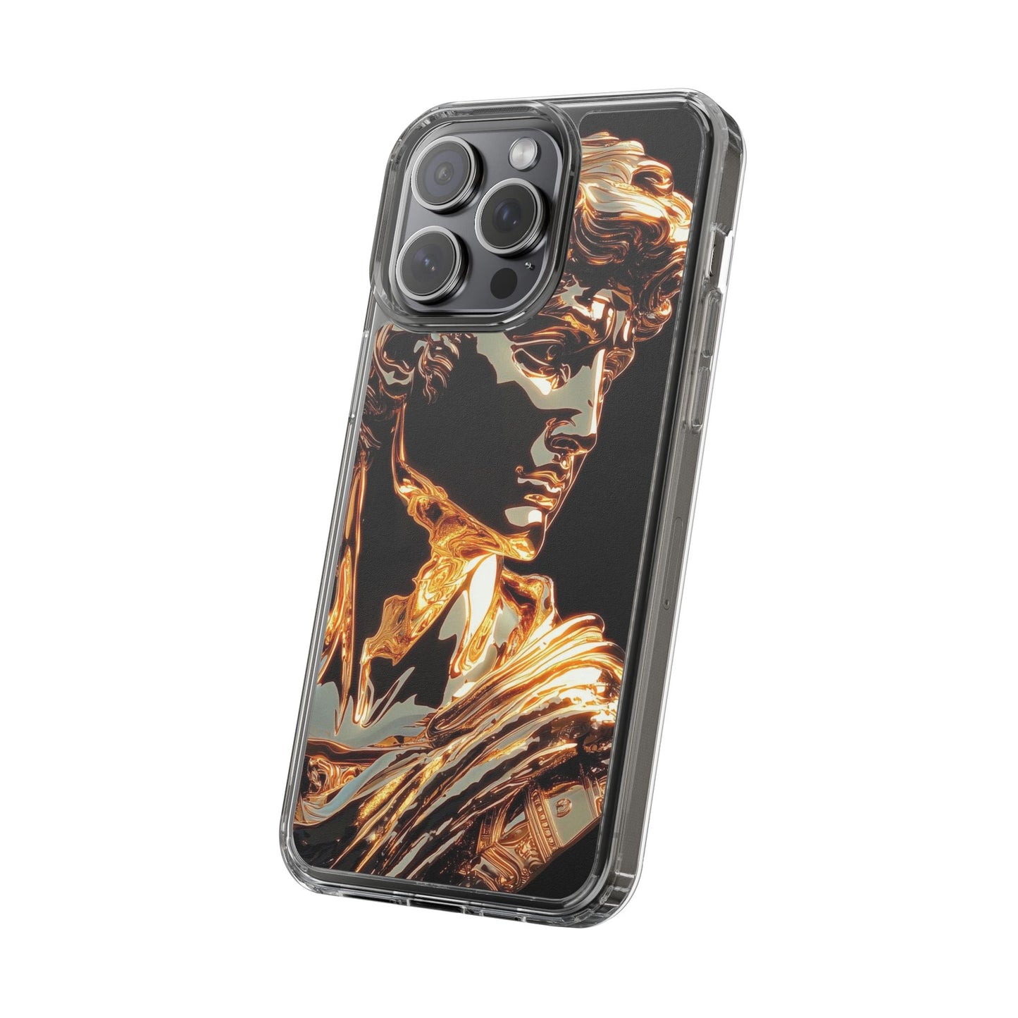 Gold David Sculpture Phone Case – Renaissance Inspired Luxury Art Design