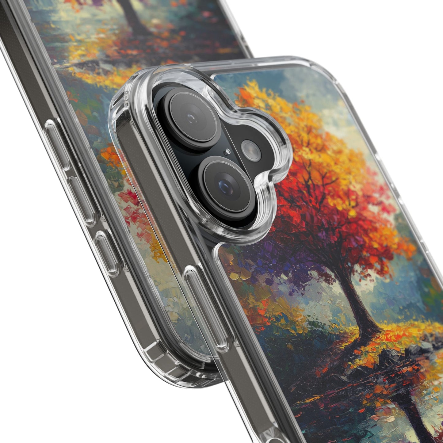Autumn Landscape Phone Case - Clear Case with Vibrant Tree Design
