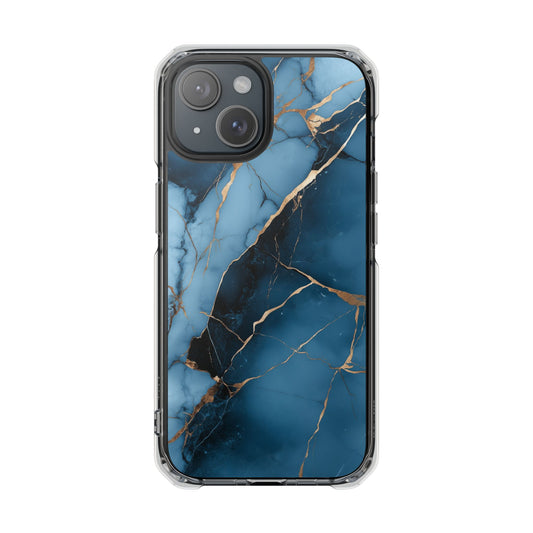 Gilded Blue Marble Clear Impact iPhone Case