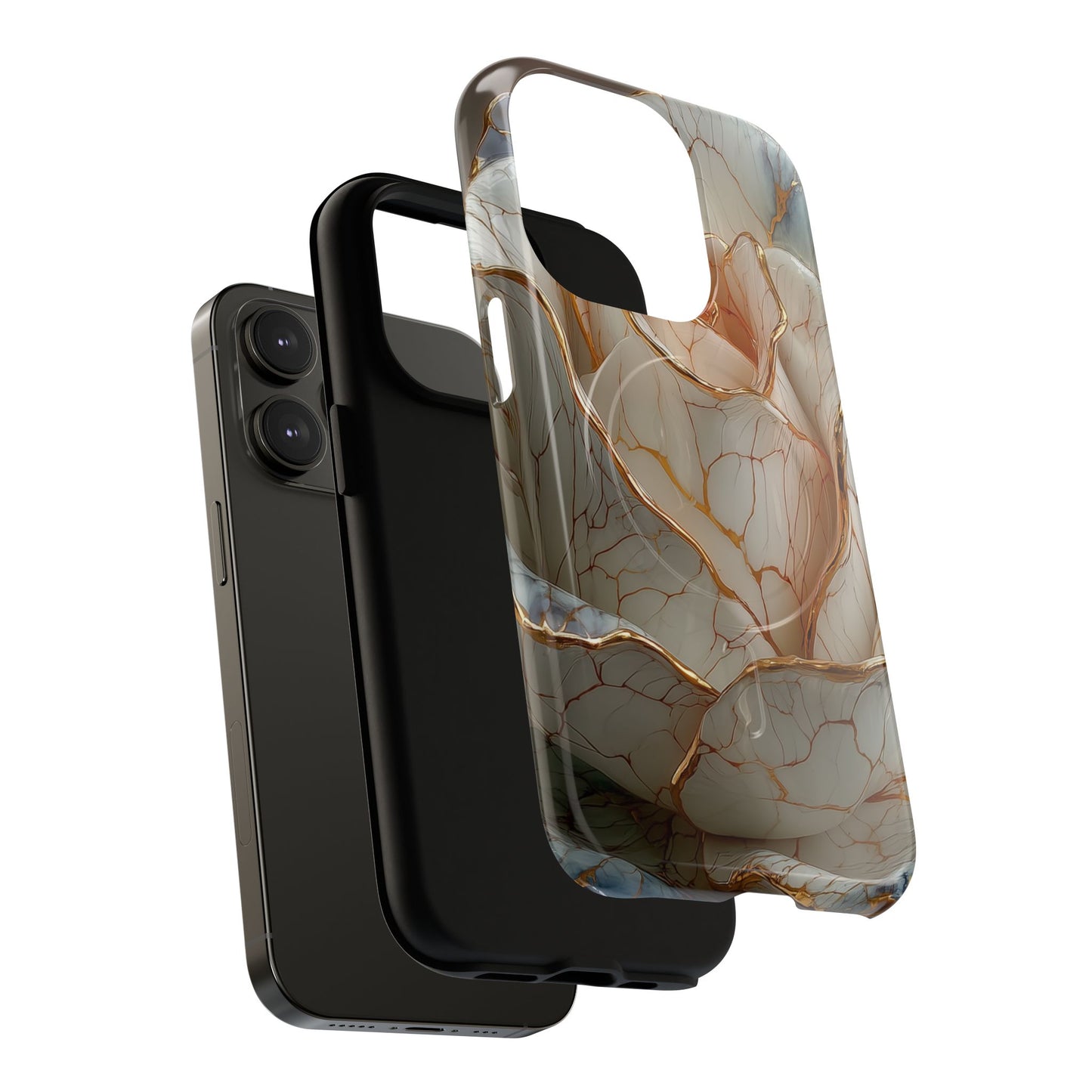 Elegant Rose iPhone Case - Tough Magnetic Design for Stylish Protection