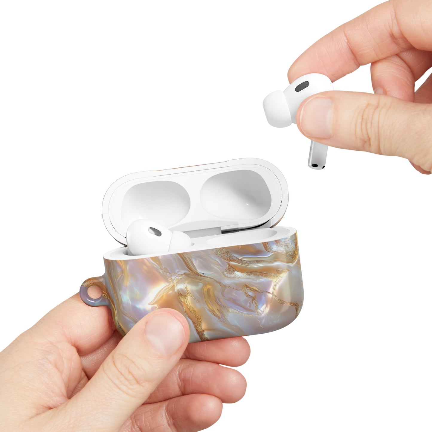 Lustrous Iridescent Gold & Mother of Pearl AirPod Case