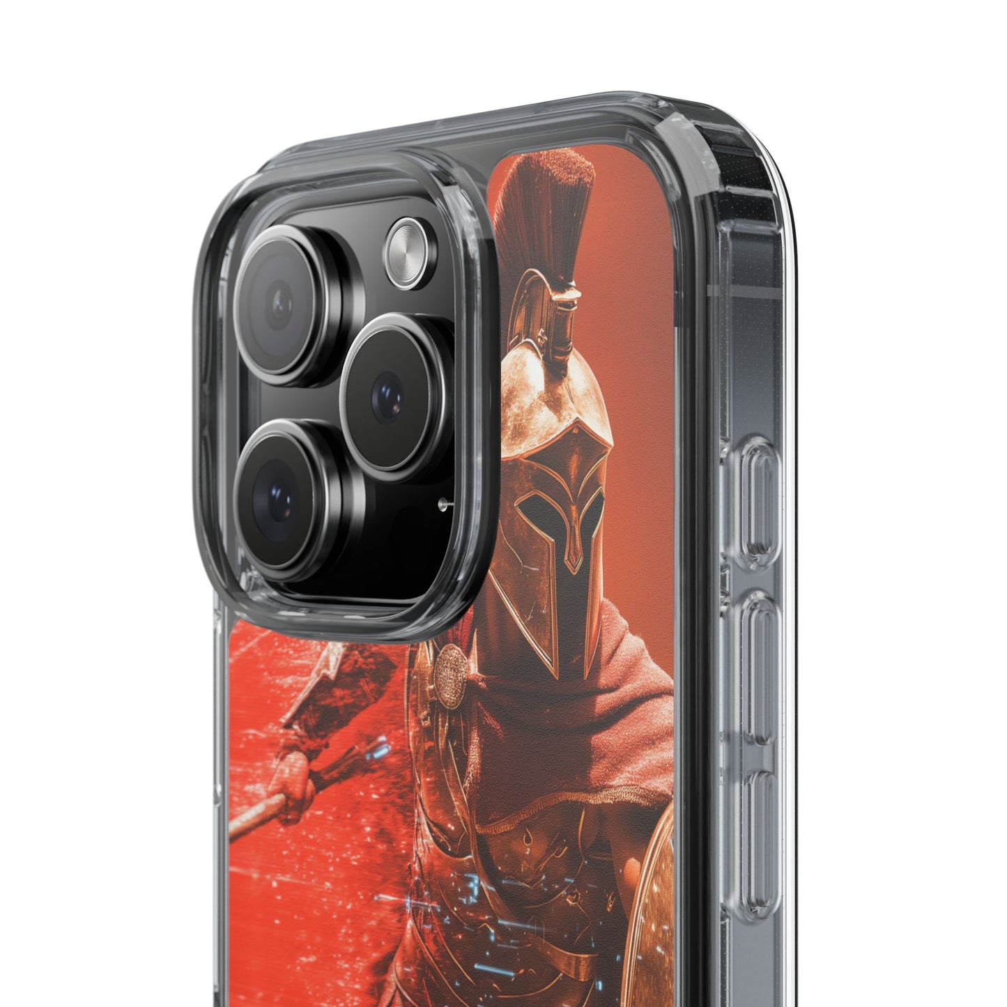 Spartan "Big Duster" Warrior Clear Phone Case - Unique Design for Protection & Style